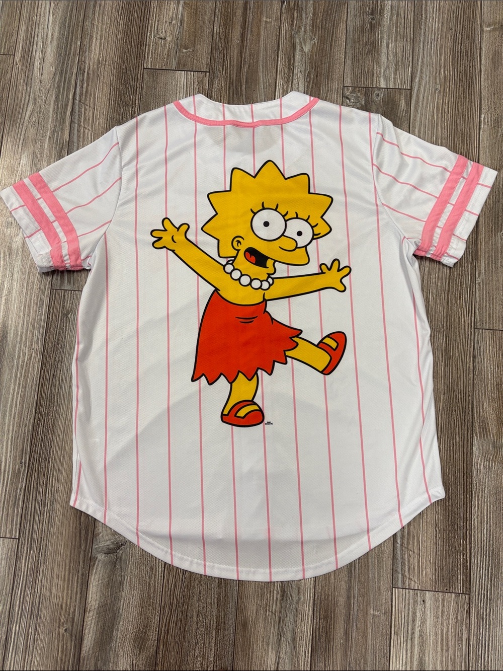 Lisa Simpson Pink-Striped Baseball Tee